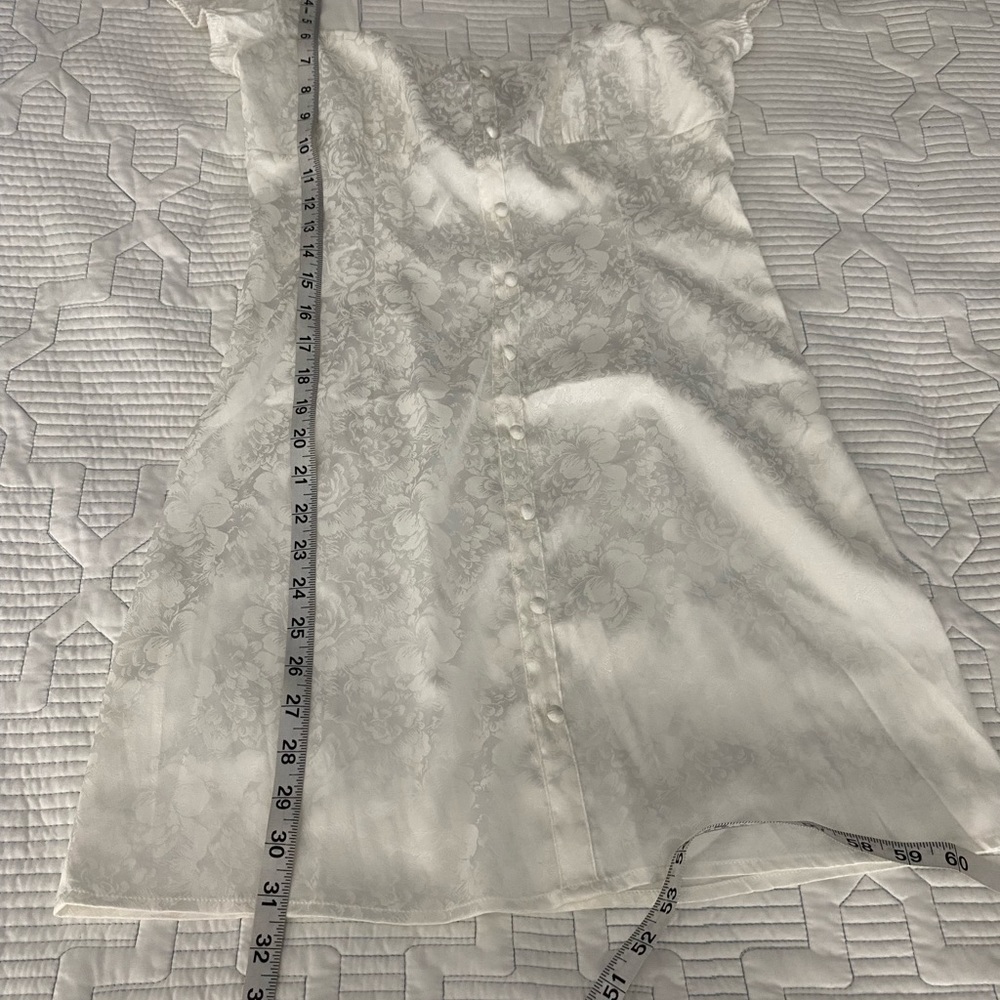 Princess Polly Tyra Mini Dress Sz 6 White Short  Sleeve Bridal Bride Graduation - Picture 9 of 11